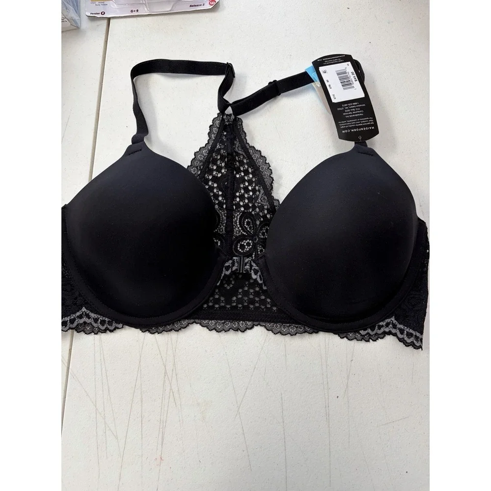 Maidenform Racerback Bra Size 36C Black Smoothing Smartzone Cups NWT